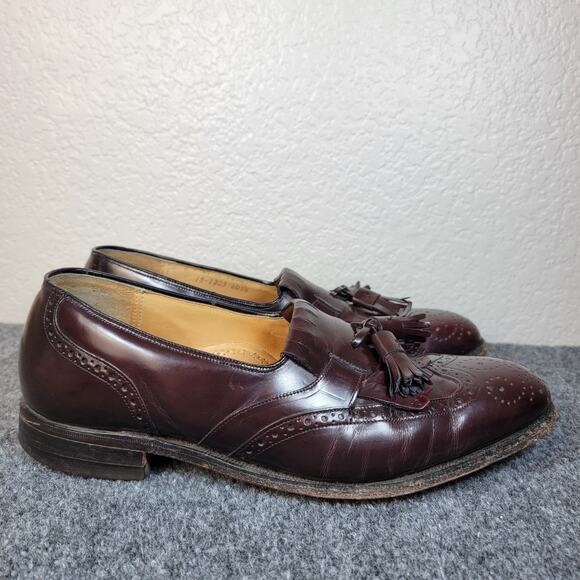 Vtg Johnston & Murphy Heritage Kiltie Tassel Wingtip Loafers Mens 9C Leather USA main image 6